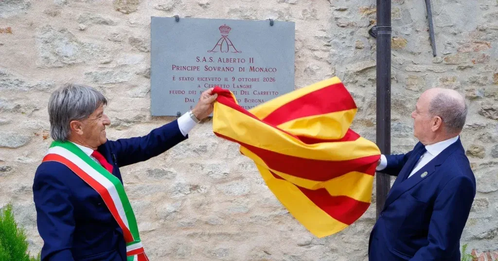 La cerimonia con il sovrano di Monaco a Cerretto Langhe